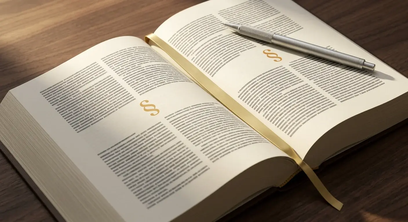 Stilisierte Buchseite mit hervorgehobenen Paragrafen aus dem Bürgerlichen Gesetzbuch